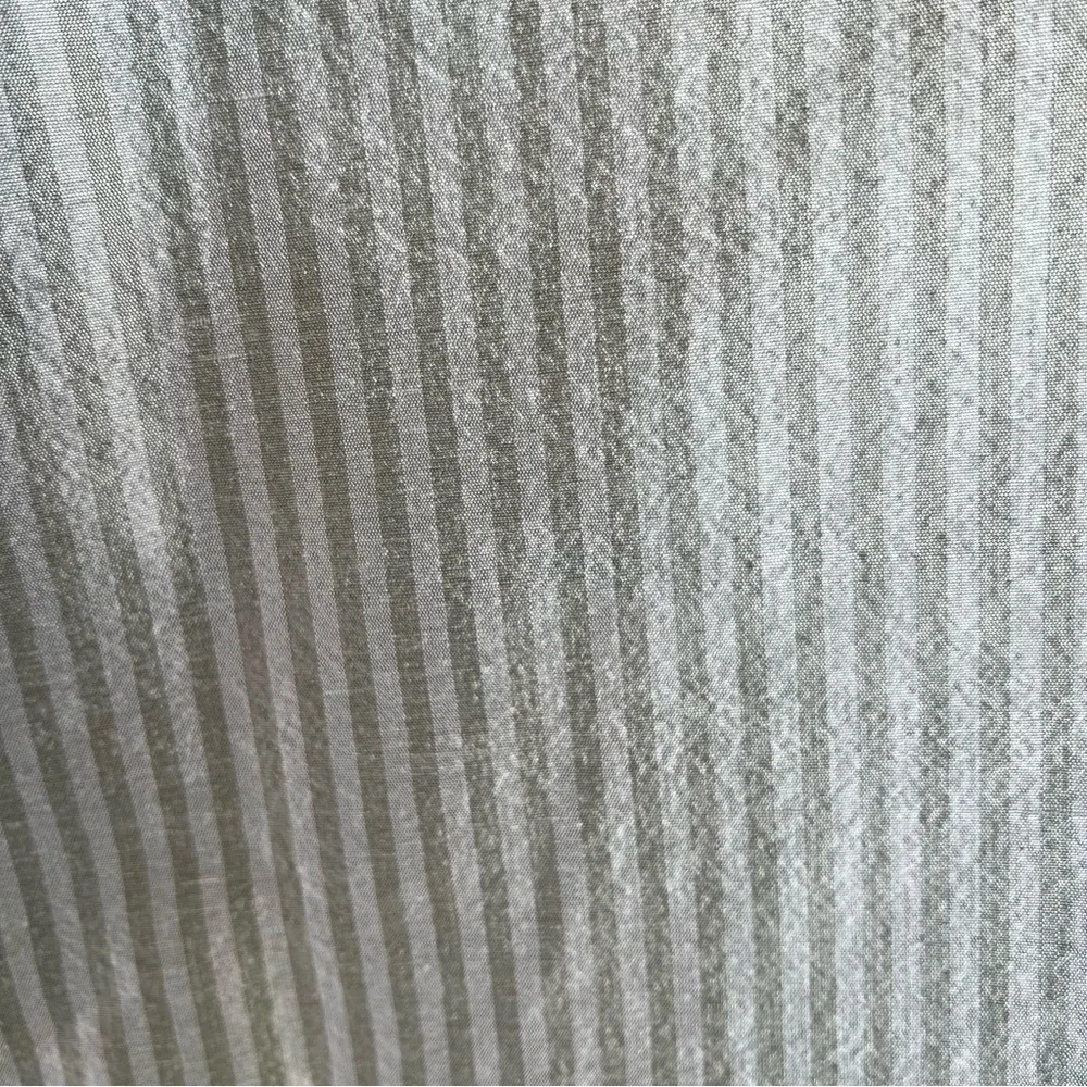 Restoration Hardware 2-Piece Thai Silk Drapes Sage Green Tonal Stripe 50x84 FLAW
